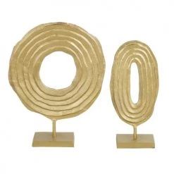 Maisons Du Monde Bustes Et Statues Statuettes Abstraites En Métal Doré (x2) H48