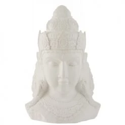 LANADECO Bustes Et Statues Tête De Bouddha Magnésie Blanc H83,5cm