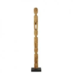 Maisons Du Monde Bustes Et Statues Totem En Bois De Teck Marron Et Noir H170